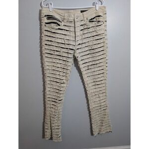 Rockstar Original Jeans sz 36,   Flare Distressed Fringe Thrash Bossko